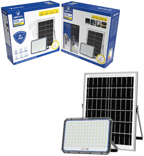 Jortan Waterproof Solar LED Floodlight Cold White 6500K with Remote Control IP66
