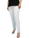 Women's Fabric Trousers Slim Fit White