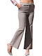 Damen Hoch tailliert Stoff Hose Beige