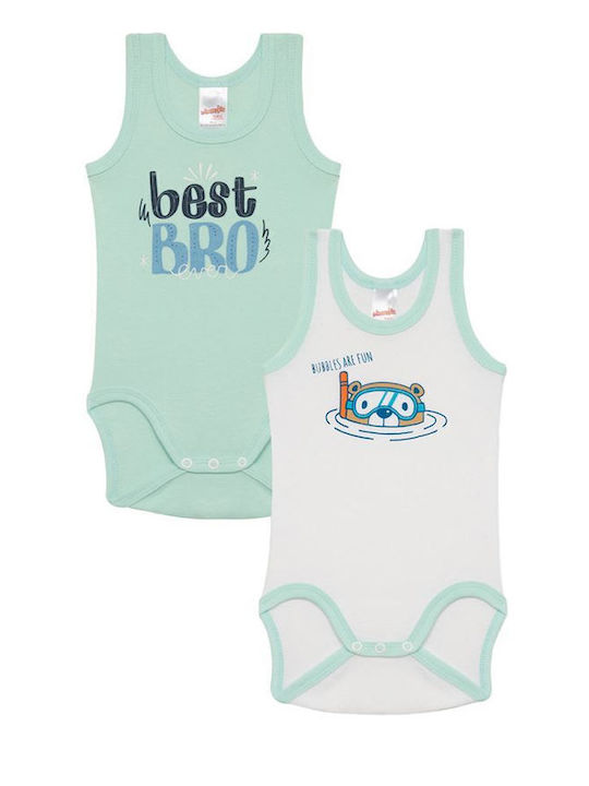 Minerva Best Bro 2pack Sleeveless Aqua-white 2pcs