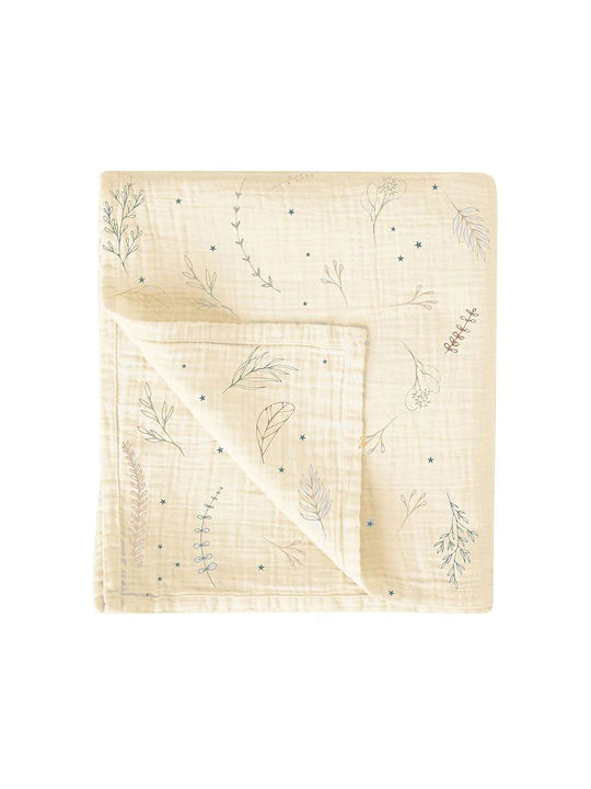 Bimbidreams Botanic Umărul Burp Cloth Din Muselină Ecru 120x120 cm