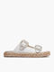 Leather Women's Flat Sandals White