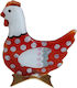 Decorative Handmade Glass Hen Red-White 14cm "Kallisti"
