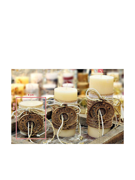 Gerakis Christmas Ceramic Bronze Candle 10x8cm
