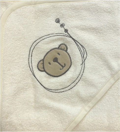 Baby Oliver Baby Hooded Bath Towel Beige 75x75cm