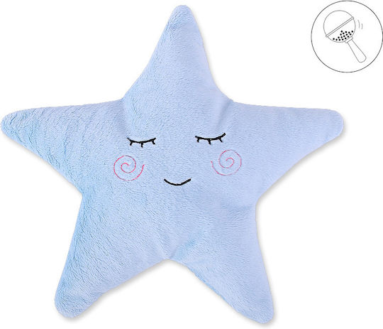 Kleiner Stern Minky Kuschelkissen Rassel Blau