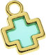 Gold Cross-Light Blue Enamel 1cm 25pcs Nu2217 N...