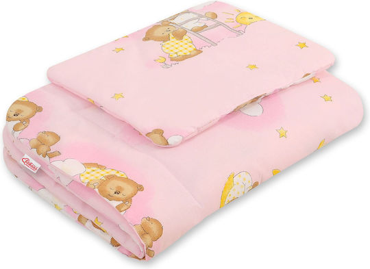 Bobono Комплект Бебешки Чаршафи За Количка Памучни Розов 75x100бр