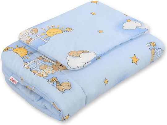 Bobono Set Baby Bettlaken Für Krippe Baumwolle Blau 75x100cm