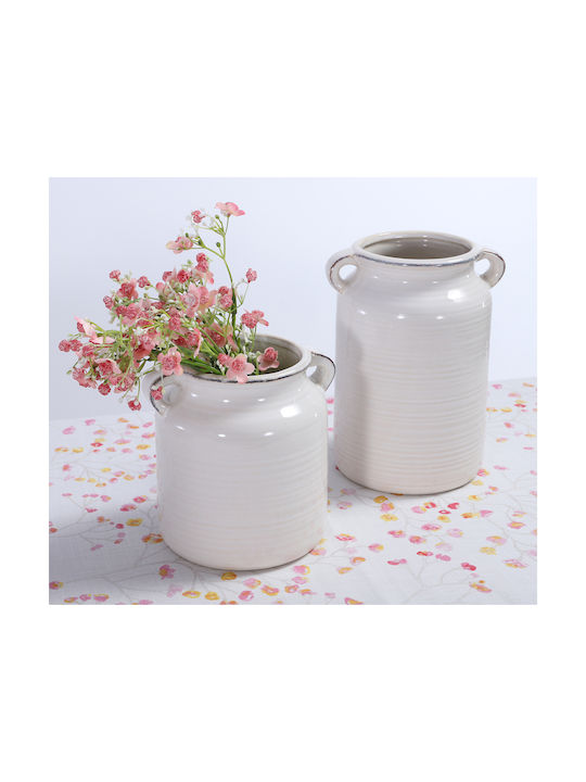 Decorative Ceramic Vase Nef-nef Homeware Lora 21x15 Ecru