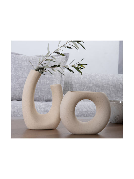 Dekorative Keramikvase Nef-nef Homeware Jadi Ecru Jagi 17,5x5x13,5