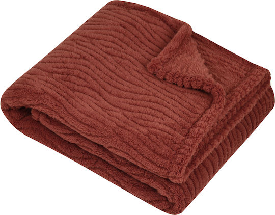 S-f Columbia Σετ Κουβέρτα Fleece Καναπέ 130x160εκ. Roux