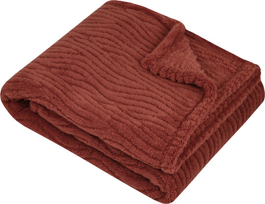 S-f Columbia Κουβέρτα Fleece Ημίδιπλη 180x220εκ. Roux