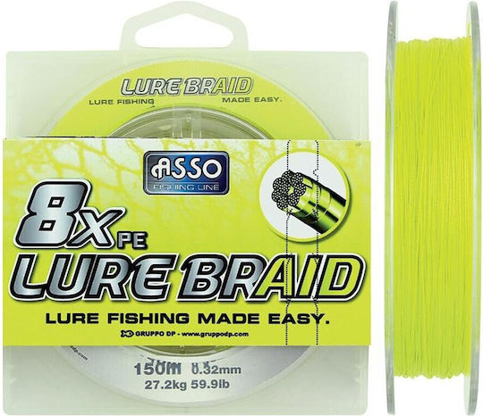 Asso 8xpe Lure Braid 0.06mm 150m 4.5kg Κίτρινο