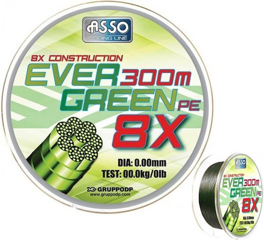 Asso 8xpe Evergreen 0,20mm 16,6kg 130m Grün