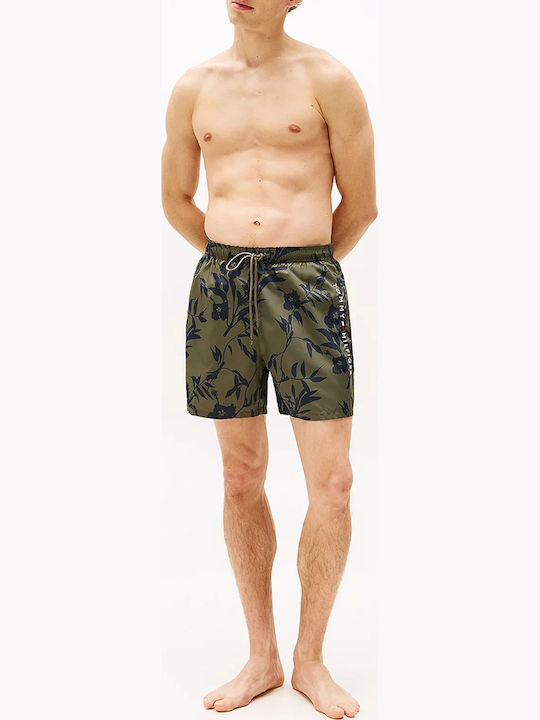 Tommy Hilfiger Men's Swimwear Shorts Army Green with Patterns