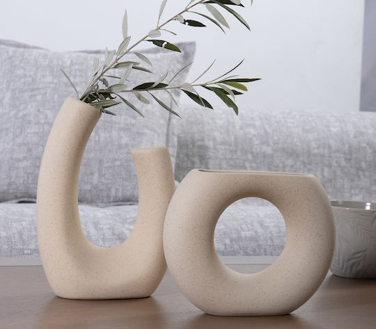 Nef-Nef Homeware Βάζο Κεραμικό Εκρού 15x6.5xΥ20.5cm Nef-Nef Homeware Βάζο Κεραμικό Εκρού 15x6.5xΥ20.5cm