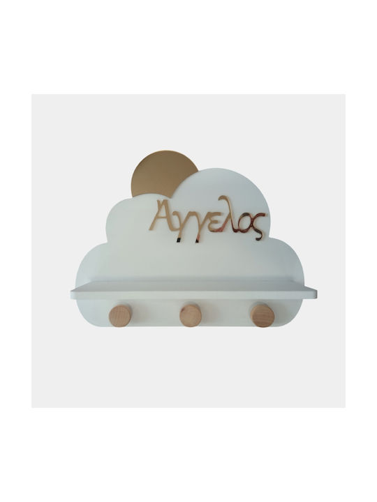 WoodStudio Cloud Kids Wall Hanger Multi Hook Wo...