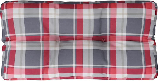 Vidaxl Pernă pentru Palet Roșu în Carouri 70 x 40 x 12 cm Material Roșu