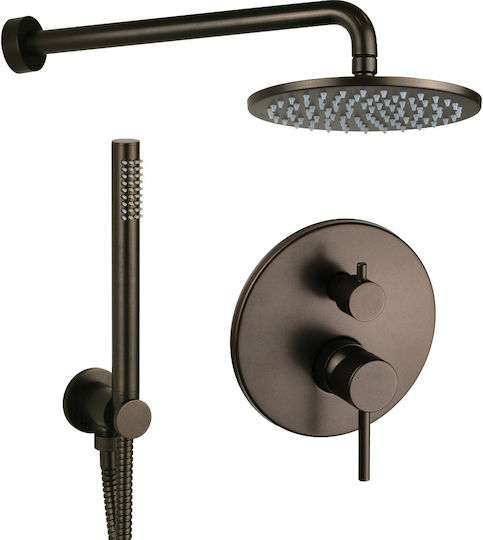 Built-in Shower Mixer Faucet Set with Two Outlets Hot Brown Mm4 Interflex 088002