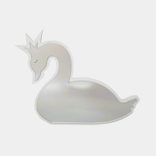 WoodStudio Детско Декоративно Огледало Swan Бял 40.7x31.6см