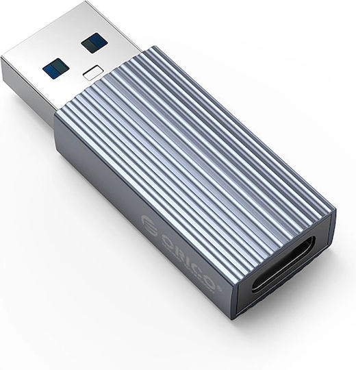 Orico Μετατροπέας USB-A male σε USB-C female Γκρι 1τμχ