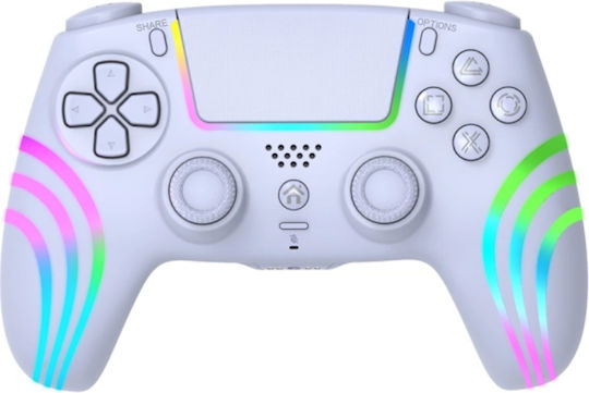 Deep Explorer Ασύρματο Gamepad για PC / PS4 Λευκό