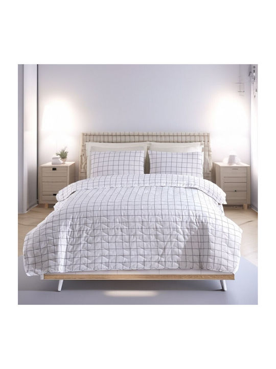Eponj Home Σετ Κουβερλί Διπλό Gray 200x220cm 3τμχ