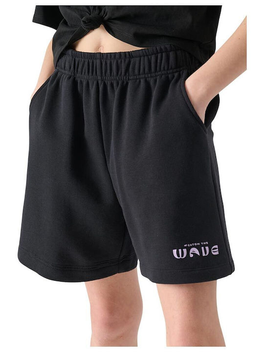 Kinder-Shorts/Bermudas Stoff Schwarz