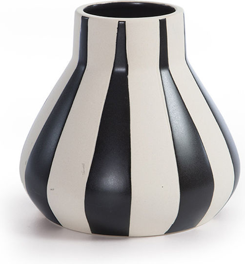 Dekorative Keramikvase Nef-nef Homeware Platense Schwarz 15,5x14,2 Dekorative Keramikvase Nef-nef Homeware Platense Schwarz 15,5x14,2