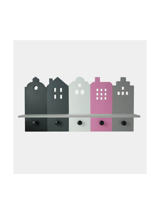 Wandhalterung Stadt Regal Kombination Rosa 30 x 60 x 10 cm
