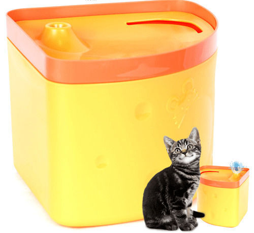 Haustiere Automatisch Wasserspender / Brunnen aus Propylen für Hund & Katze 2.5lt in Orange Farbe