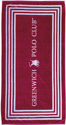 Greenwich Polo Club Πετσέτα Θαλάσσης Βαμβακερή Κόκκινη