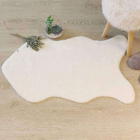 Χαλί Ορθογώνιο Γούνινο Ivory 60x90cm