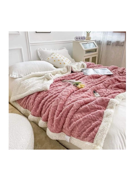 Pucioasa Κουβέρτα Fleece Διπλή με Κρόσσια 200x2...