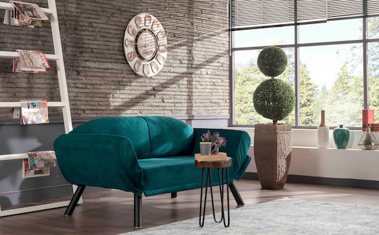 Genzo Two-Seater Couch Bed Petrol 177x75x87 cm