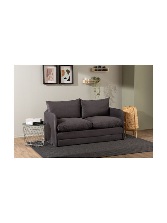 Saga Two-Seater Couch Bed Gray 148x70x66 cm