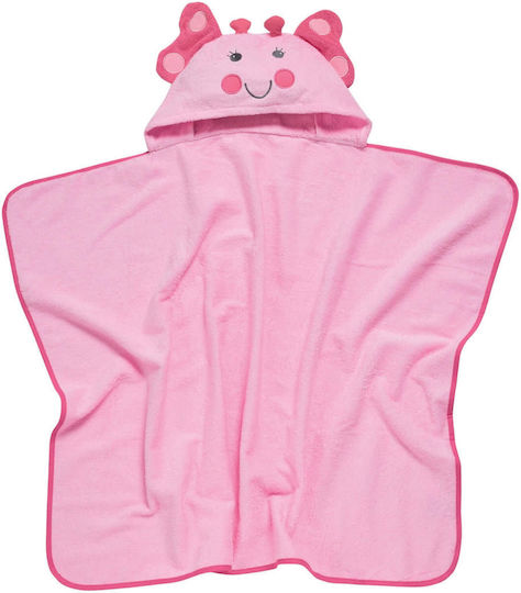 Das Home Βρεφικό Πόντσο-Μπουρνούζι με Κουκούλα 4946 Pink 70x90εκ.