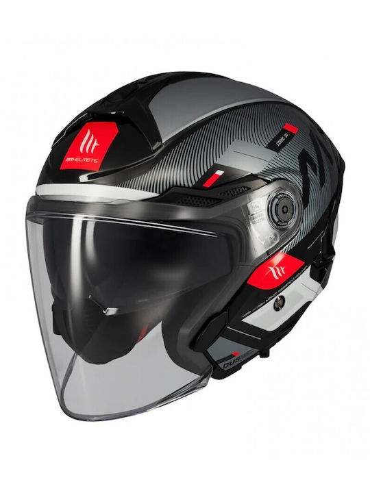 MT Cosmo SV S Silence B2 Black Grey Gloss Motorcycle Helmet Jet DOT ECE 22.06 1450gr with Sun Visor