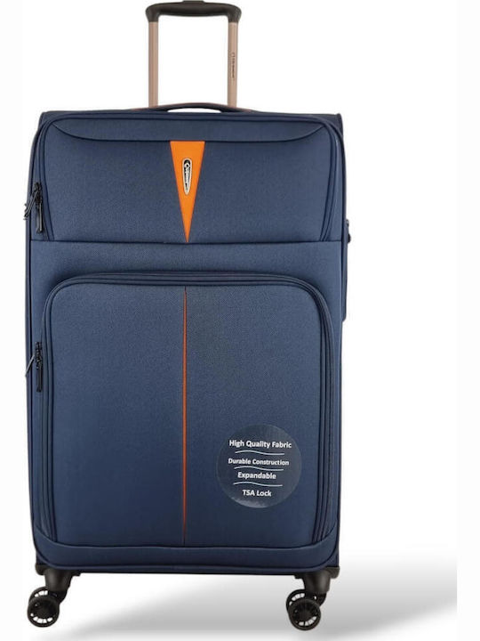 Diplomat Large The Venice Collection Μεγάλη Βαλίτσα Ταξιδίου Υφασμάτινη Μπλε με 4 Ρόδες Ύψους 79εκ.