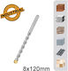 Ingco Diamond Drill for Masonry, Glass and Tiles 8mm / 120mm / 27.5mm / 25.5mm / 42.5mm / 33.5x120mm