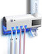 ACP Toothbrush Support Base with Automatic Toothpaste Dispenser Wallpaper Plastic White