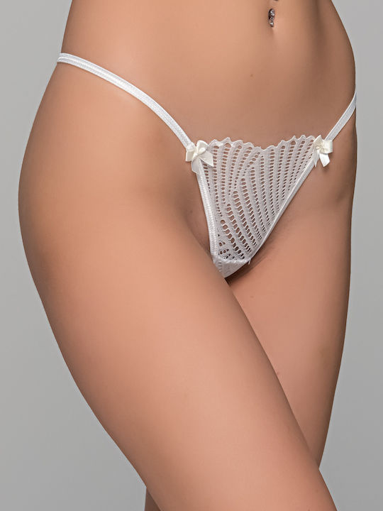 Milena by Paris Damen Zeichenfolge mit Spitze Weiß