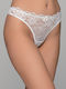 High-waisted Women's String with Lace White