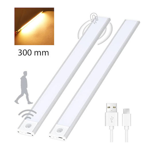 LED-Küchenarbeitsplattenleuchte mit Bewegungssensor 3000k 300x40x9mm 1107-69