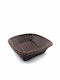 Decorative Basket Rattan Brown 24x24cm