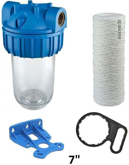 Atlas Filtri 3P Junior Plus AFO SX Junior Plus Water Filtration System Single Central Supply with Replacement Filter Nήματος FA 7 SX 25mcr, Support Base & Key 80216470695803