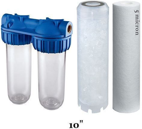 Atlas Filtri 3P AFO SX Senior Plus Duplex Water Filtration System Double Under Sink / Central Supply Micron 3/4'' with Replacement Filter Atlas Filtri HA 10 SX, CPP 5mcr Atlas Filtri 10" 80216471543614