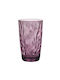 Set of Glasses Water made of Glass in Purple Color 470ml 6pcs