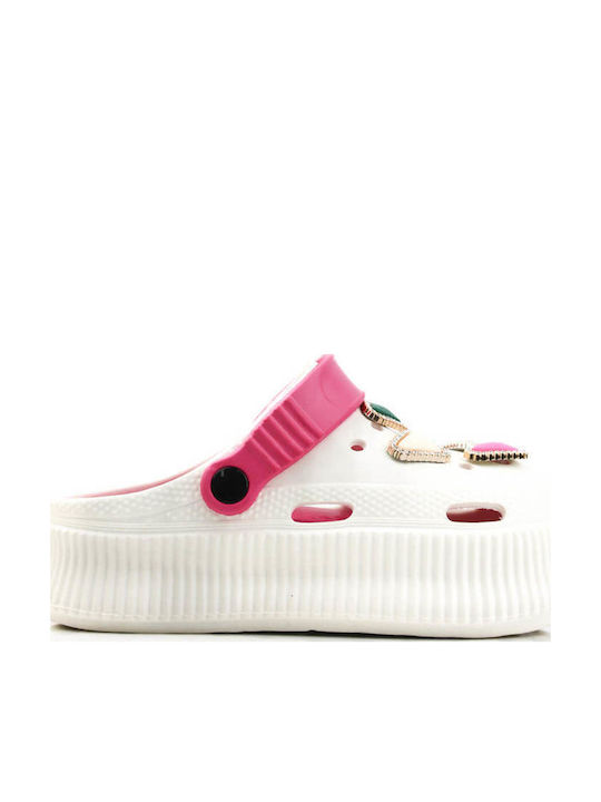 Weiße Clogs Geometrisch Chic